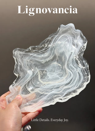 Lignovancia wavy glass decorative tray