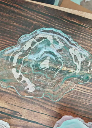 Lignovancia wavy glass decorative tray