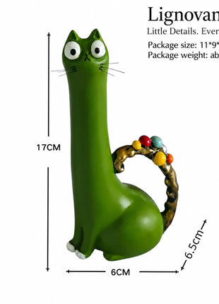 Lignovancia cat-shaped resin vase