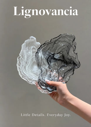 Lignovancia wavy glass decorative tray