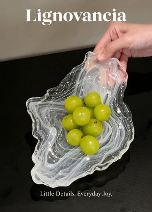 Lignovancia wavy glass decorative tray
