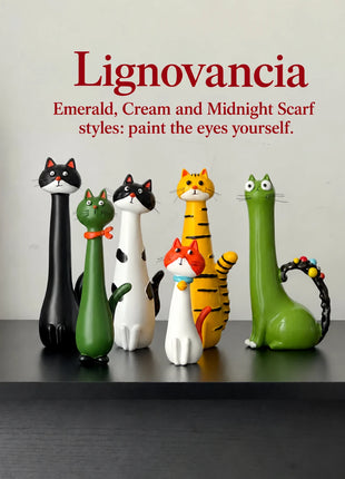 Lignovancia cat-shaped resin vase