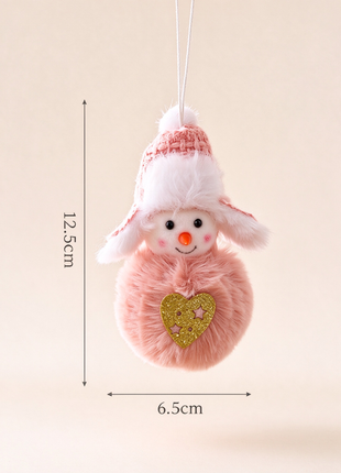6-Piece Christmas Gnome Ornament Set – Pink & Sage Green Tree Decorations Lignovancia