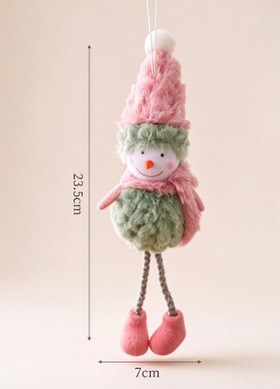 6-Piece Christmas Gnome Ornament Set – Pink & Sage Green Tree Decorations Lignovancia