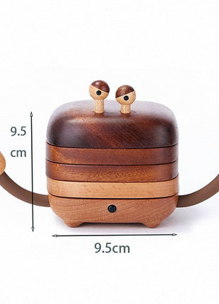 Krabbenförmiger Holz-Untersetzer mit Ständer, inklusive Maßangaben (9,5 cm)