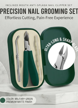 Hercules Nagelpflege-Set im Military-Green Etui, mit Knipser und Feile
