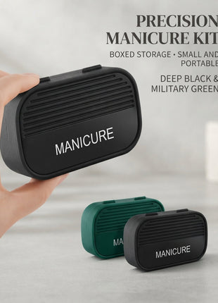 Hercules Nagelpflege-Set im Box-Etui, Military Green und Schwarz