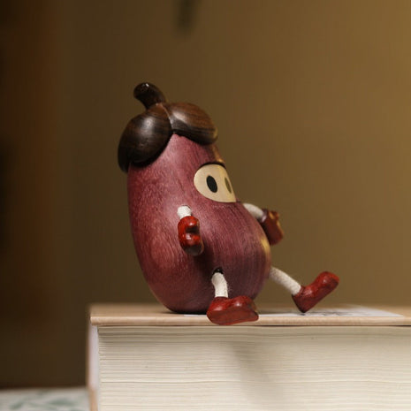 Kleine Auberginen-Figur aus Violettem Holz | Handgefertigte Schreibtisch-Deko | Lignovancia Lignovancia