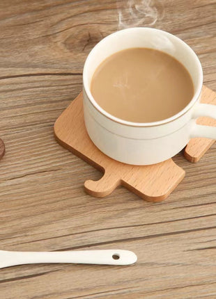 Elefantförmiger Holz-Untersetzer mit Tasse-Auflage