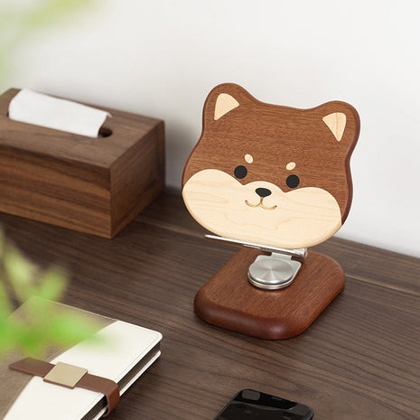 Shiba Inu Handyhalter aus Massivholz | Höhenverstellbar & Ergonomisch – Lignovancia Lignovancia