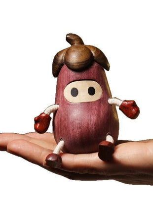 Kleine Auberginen-Figur aus Violettem Holz | Handgefertigte Schreibtisch-Deko | Lignovancia Lignovancia