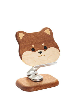 Shiba Inu Handyhalter aus Massivholz | Höhenverstellbar & Ergonomisch – Lignovancia Lignovancia