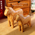 Pferde-Deko aus naturbelassenem Kiefernholz, Maße 19,5×5,5 cm und 15,5×4,5 cm