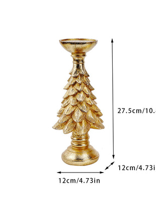 Weihnachtsbaum-Kerzenhalter in Gold, großer Baumaufsatz auf runder Standfläche