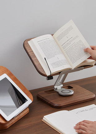 Ergonomischer Premium-Buchständer aus Massivholz | 360° Drehbarer Laptop- & iPad-Halter für den Schreibtisch | Gopure Studio Gopure Studio