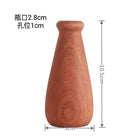 Holzvase mit schmalem Hals, erdiges Braun, ca. 10,5 cm hoch, Bodenöffnung