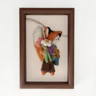 Wool felt flower fox charm with a hanging cord
