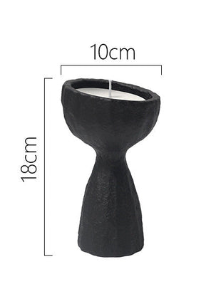 Kerzengefäß schwarz, Maße ca. 10 cm breit, 18 cm hoch, Gewichte angegeben