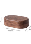 Black walnut (oval) white lining; 16.5*9.5*4.4cm