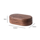 Ovale Holz-Schmuckbox mit Maßen: 16,5 cm lang, 9,5 cm breit, 5 cm hoch