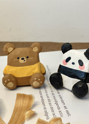 Bleistifthalter-Bären- und Pandafigur als Schreibtisch-Deko