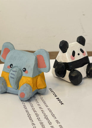 Bleistifthalter Elefanten- und Pandafigur als Schreibtisch-Deko