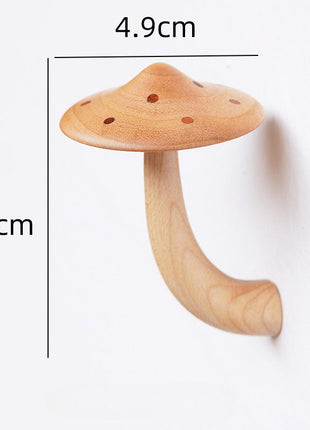 Holz-Pilz-Kühlschrankmagnet mit braunem Hut und hellem langem Stiel