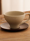 Tasse + Untersetzer / Keramikgriff