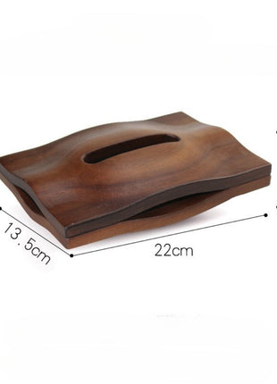 Massive Holz-Tücherbox, Maße ca. 22×13,5×6 cm, mit Griffmulde