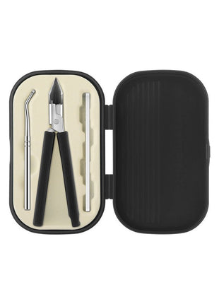 Hercules Nagelknipser-Set, 3-teilig, Mystery Black im geöffneten Etui
