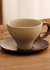 Tasse + Untersetzer / Holzgriff