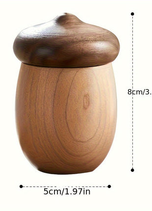 Zahnstocherbox Eichelform aus Holz, Maße ca. 5 cm Breite und 8 cm Höhe